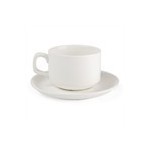 Soucoupes pour tasses a cafe empilables en porcelaine fine 133mm Lumina