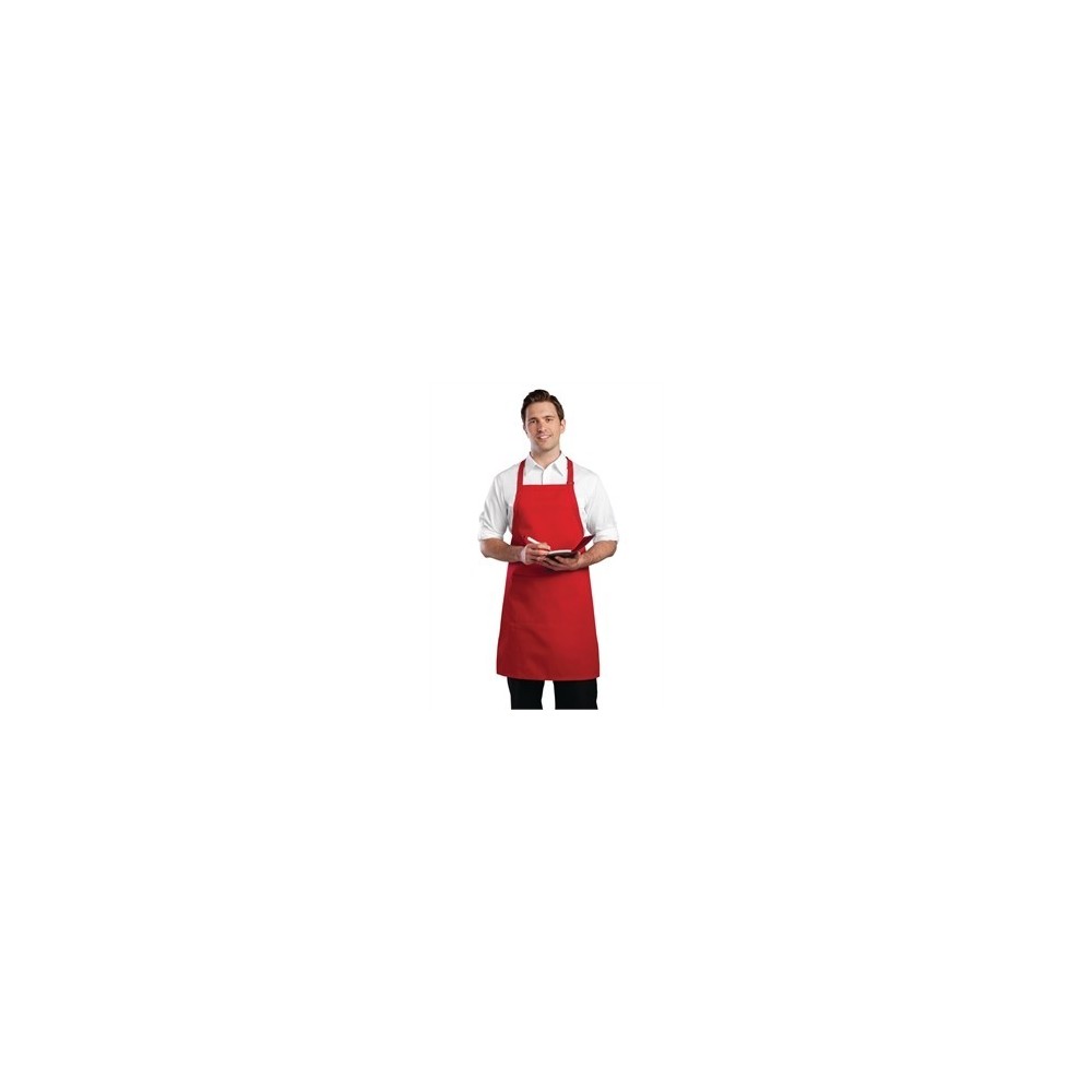 Tablier bavette tour de cou reglable Chef Works - Rouge Tablier bavette tour de cou reglable Chef Works - Rouge