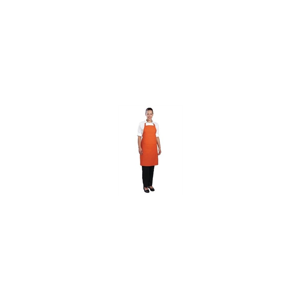 Tablier bavette tour de cou reglable Chef Works - Orange