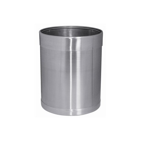 Corbeille à papier en acier inoxydable - capacité 10.2L