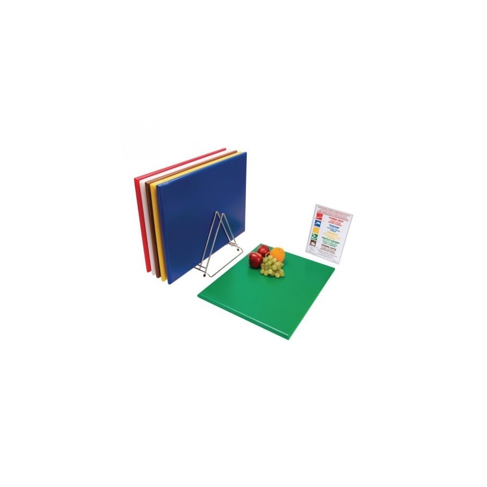 Ensemble de planches à  découper haute densité avec support et codes couleurs pro Gastro
