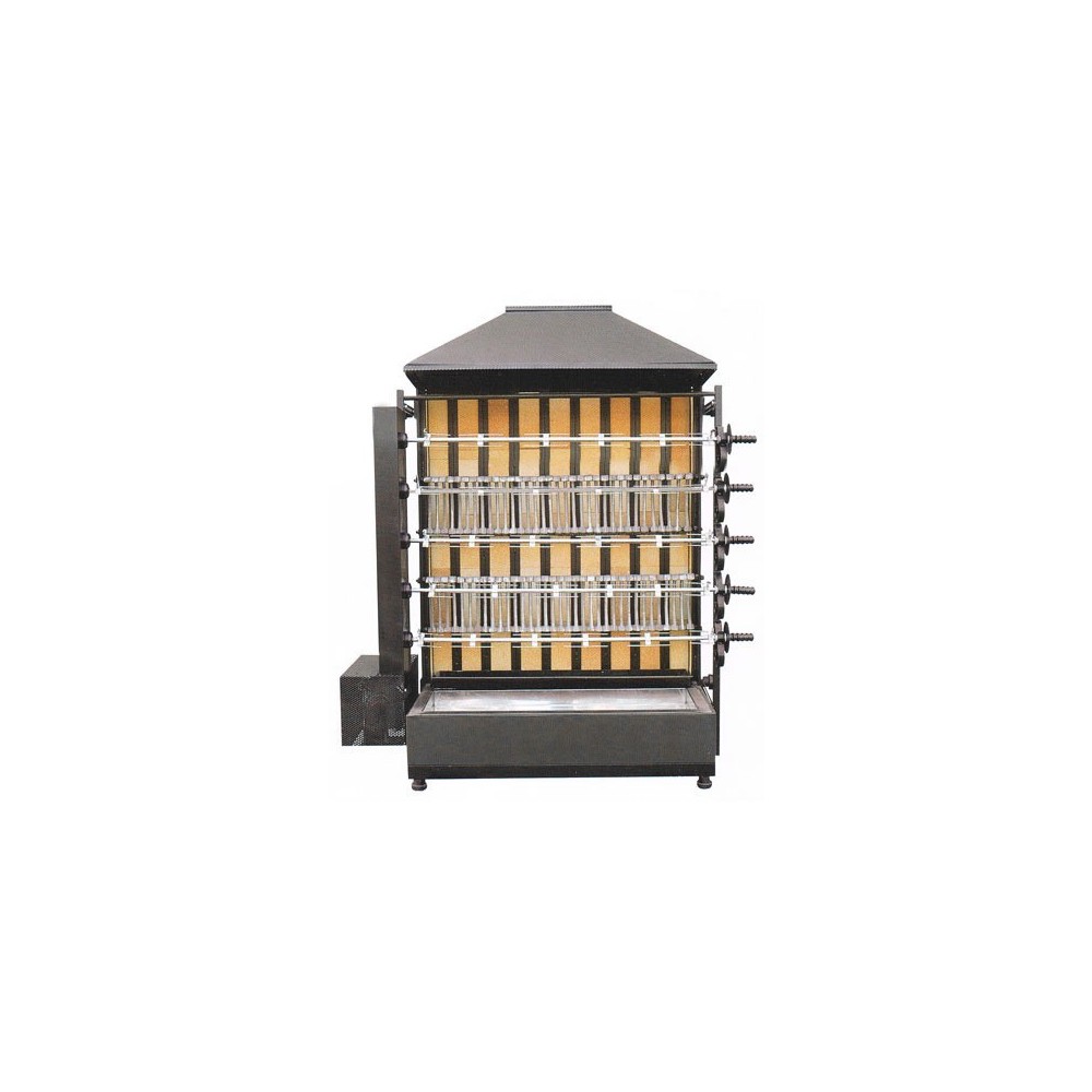 Rôtissoire professionnelle - Garantie 2 ans - Au feu de bois ou charbon argentin - 5 broches / 25 poulets Rôtissoire professionnelle - Garantie 2 ans - Au feu de bois ou charbon argentin - 5 broches / 25 poulets
