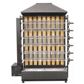Rôtissoire professionnelle - Garantie 2 ans - Au feu de bois ou charbon argentin - 6 broches / 30 poulets
