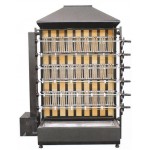 Rôtissoire professionnelle - Garantie 2 ans - Au feu de bois ou charbon argentin - 6 broches / 30 poulets