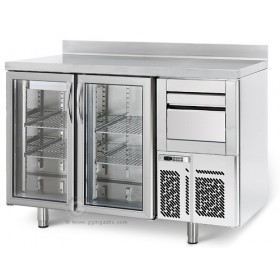 Arrière-bar réfrigéré - 2 portes battantes - INOX - 325 litres - Classe N