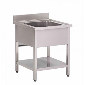 Plonge inox - AISI 304 - 800 (L) x 600 (P) x 900 (H) mm