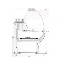 Vitrine réfrigérée boucherie ventilé 1000