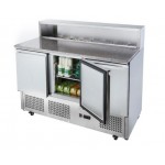Meuble à pizza - Garantie 2 ans - Paiement 4X - 3 portes + roulettes - 7 x GN 1/6 - Classe N