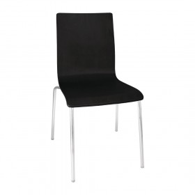 Chaise en bois noir patiné avec dossier croisé