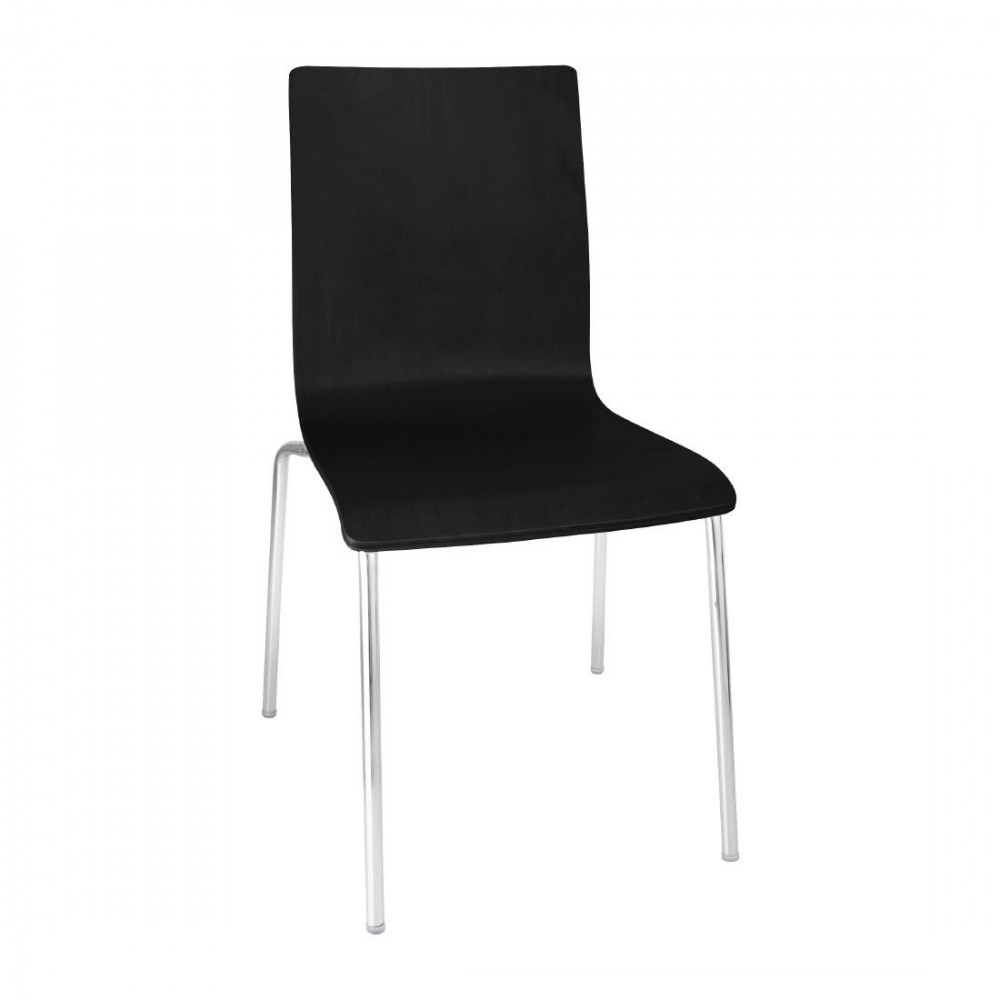 Chaise en bois noir patiné avec dossier croisé Chaise en bois noir patiné avec dossier croisé