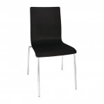 Chaise en bois noir patiné avec dossier croisé