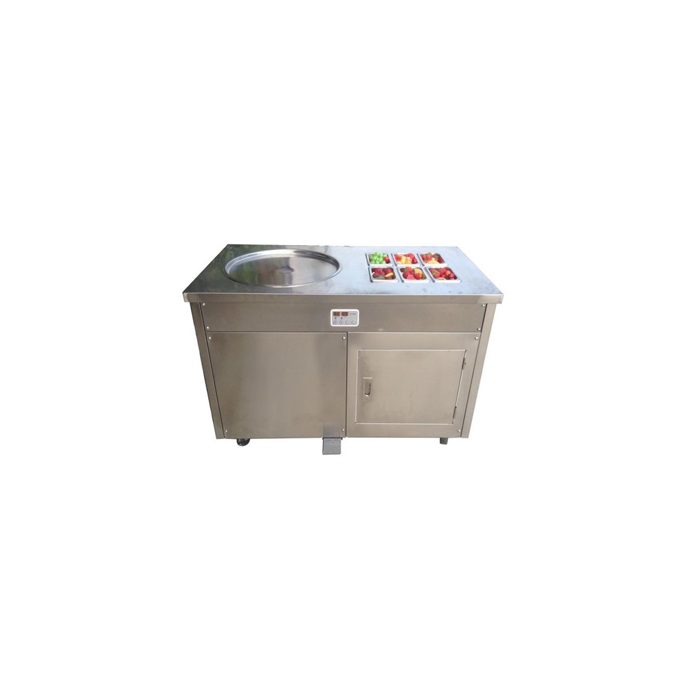 Machine Ice Cream Roll avec 1 plaque Ø480 mm + 6 GN 1/9 Machine Ice Cream Roll avec 1 plaque Ø480 mm + 6 GN 1/9