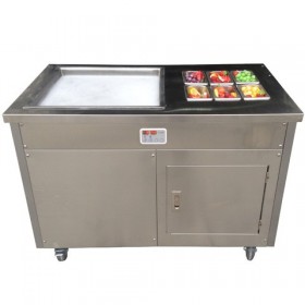 Machine  Ice Cream Roll - Paiement 4X- avec 1 plaque carrée  + 6 GN 1/9