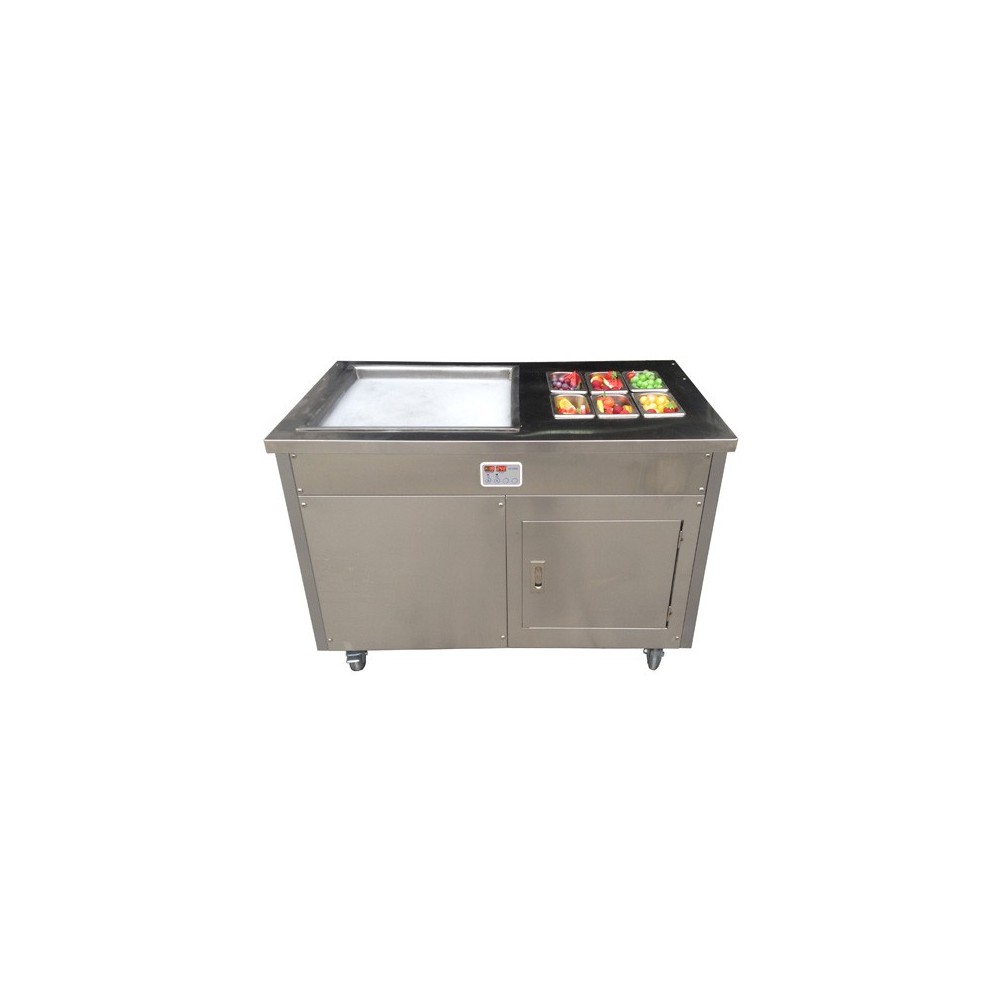 Machine Ice Cream Roll - Paiement 4X- avec 1 plaque carrée + 6 GN 1/9 Machine Ice Cream Roll - Paiement 4X- avec 1 plaque carrée + 6 GN 1/9