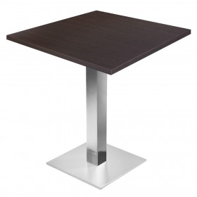 Table de restaurant avec base ronde en fonte avec plateau carré