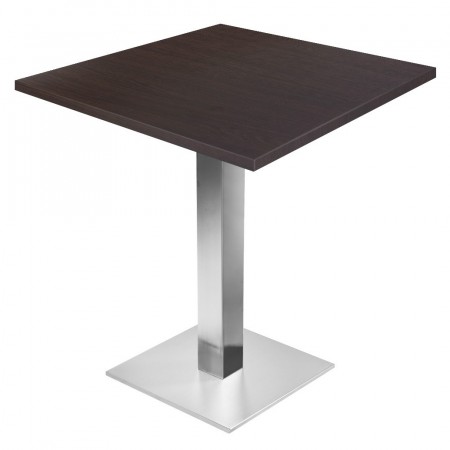 Table de restaurant avec base ronde en fonte avec plateau carré
