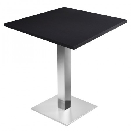 Table de restaurant avec base ronde en fonte avec plateau carré