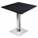 Table de restaurant avec base ronde en fonte avec plateau carré