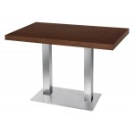 Table de restaurant avec base ronde en fonte avec plateau carré