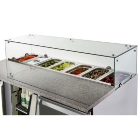 Meuble à pizza - Garantie 2 ans - Paiement 4X - 387 L - 3 portes + roulettes - 7 x GN 1/3 - Classe N