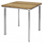 Table de restaurant avec base ronde en fonte avec plateau carré