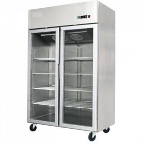 PREMIUM - Armoire réfrigérée vitrée négative - Inox - 1200 L. - Garantie 2 ans - Classe ST