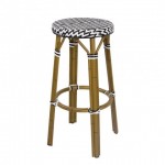 Chaises en rotin bar anthracite avec accoudoirs