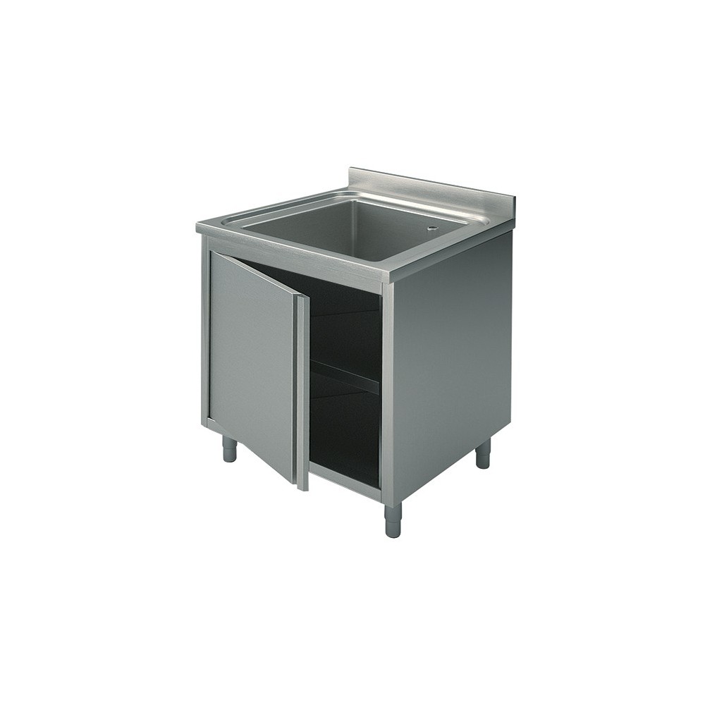 Plonge inox sur meuble - AISI 304 - 600 (L) x 700 (P) x 850 (H) mm Plonge inox sur meuble - AISI 304 - 600 (L) x 700 (P) x 850 (H) mm