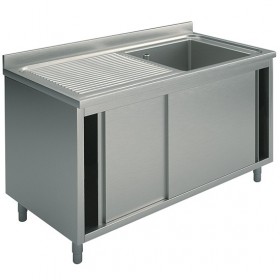 Plonge inox sur meuble - AISI 304 - 1200 (L) x 700 (P) x 850 (H) mm