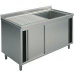 Plonge inox sur meuble - AISI 304 - 1200 (L) x 700 (P) x 850 (H) mm