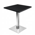 Table de restaurant avec base ronde en fonte avec plateau carré