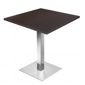 Table de restaurant avec base ronde en fonte avec plateau carré