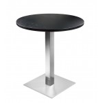 Table de restaurant avec base ronde en fonte avec plateau carré