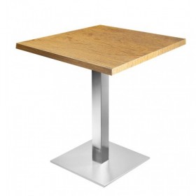 Table de restaurant avec base ronde en fonte avec plateau carré
