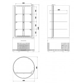 Vitrine réfrigérée panoramique - Ronde - Paiement 4X - 100 L - Classe N