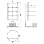 Vitrine réfrigérée panoramique - Ronde - Paiement 4X - 100 L - Classe N