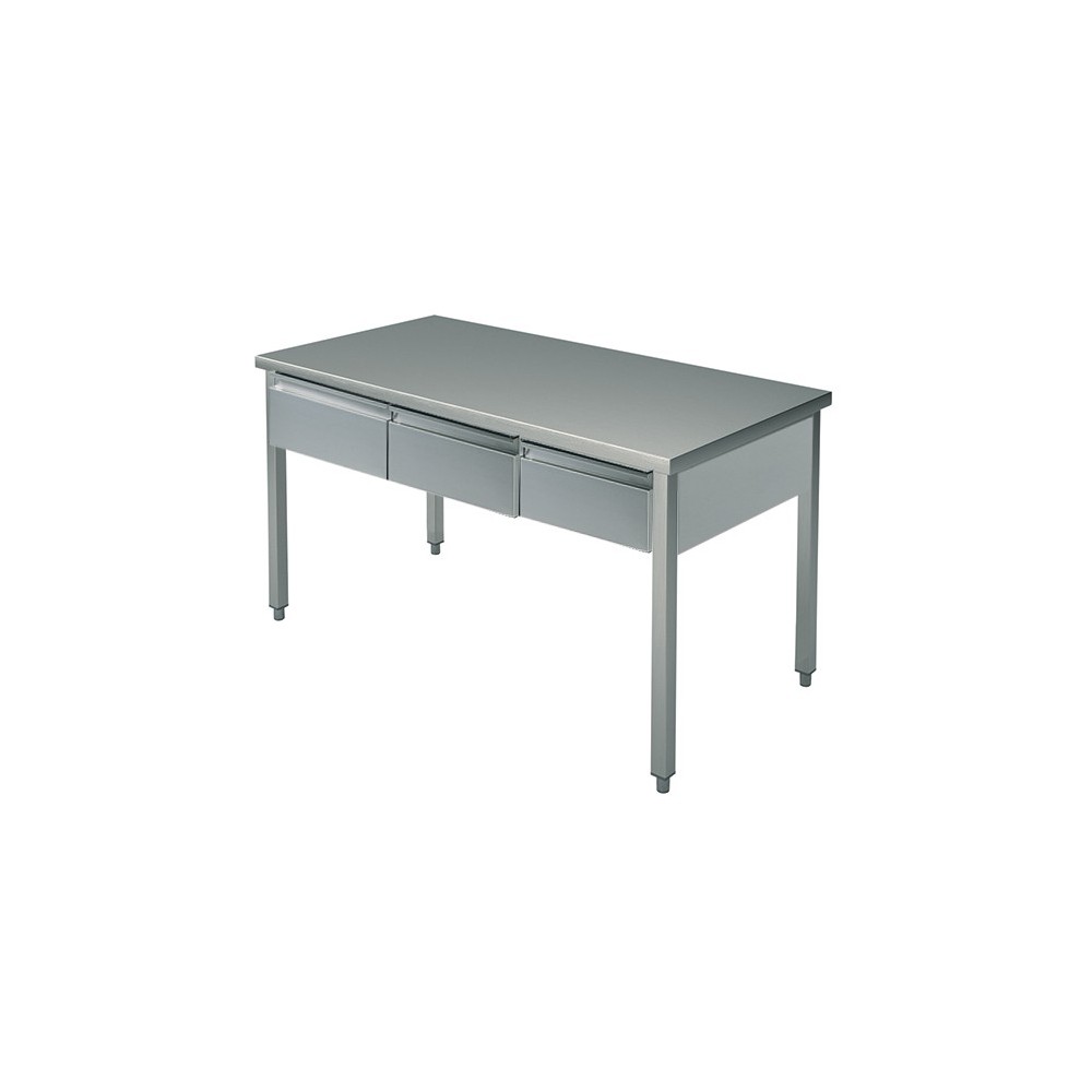 Table de travail inox 1600x700x900+ 3tirroirs Table de travail inox 1600x700x900+ 3tirroirs