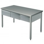 Table de travail  inox 1600x700x900+ 3tirroirs