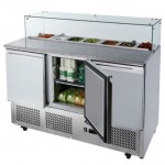 Meuble à pizza - Garantie 2 ans - Paiement 4X - 387 L - 3 portes + roulettes - 7 x GN 1/3 - Classe N