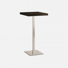 Table de restaurant avec base ronde en fonte avec plateau carré