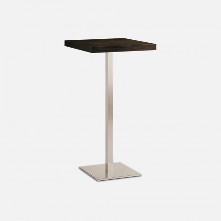 Table de restaurant avec base ronde en fonte avec plateau carré