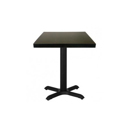 Table carré de restaurant avec base carré en acier inoxidable