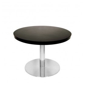 Table carré de restaurant avec base carré en acier inoxidable