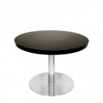 Table carré de restaurant avec base carré en acier inoxidable