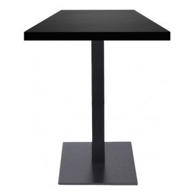 Table de restaurant avec base ronde en fonte avec plateau carré