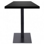Table de restaurant avec base ronde en fonte avec plateau carré