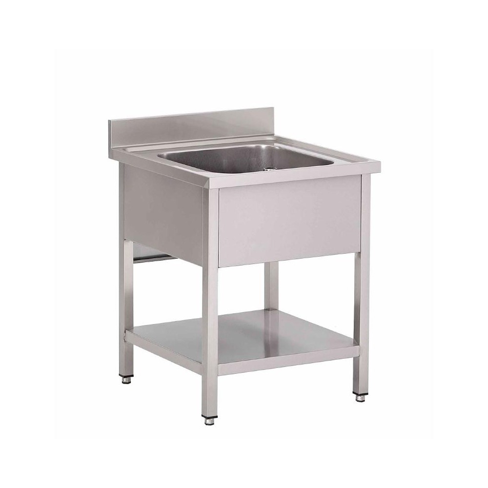 Plonge inox - AISI 304 - 500 (L) x 500 (P) x 550 (H) mm Plonge inox - AISI 304 - 500 (L) x 500 (P) x 550 (H) mm