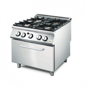 Fourneau 4 feux gaz sur four GN1/1 GGMASTRO ITALIE