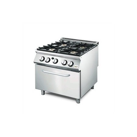 Fourneau 4 feux gaz sur four GN1/1 GGMASTRO ITALIE