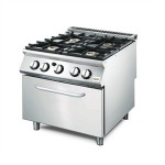 Fourneau 4 feux gaz sur four GN1/1 GGMASTRO ITALIE